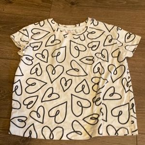 size small heart print t-shirt